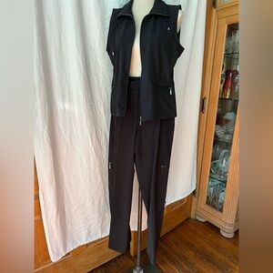 Chico's Black Straight Leg Pants and Vest Ensemble